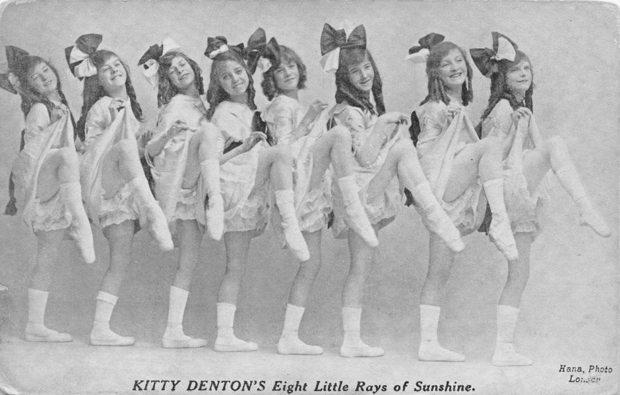 Kitty Denton's Eight Little Rays Of Sunshine Music Hall Old Postcard