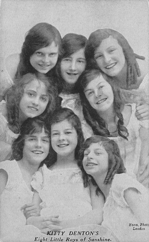 Kitty Denton's Eight Little Rays Of Sunshine Music Hall Postcard