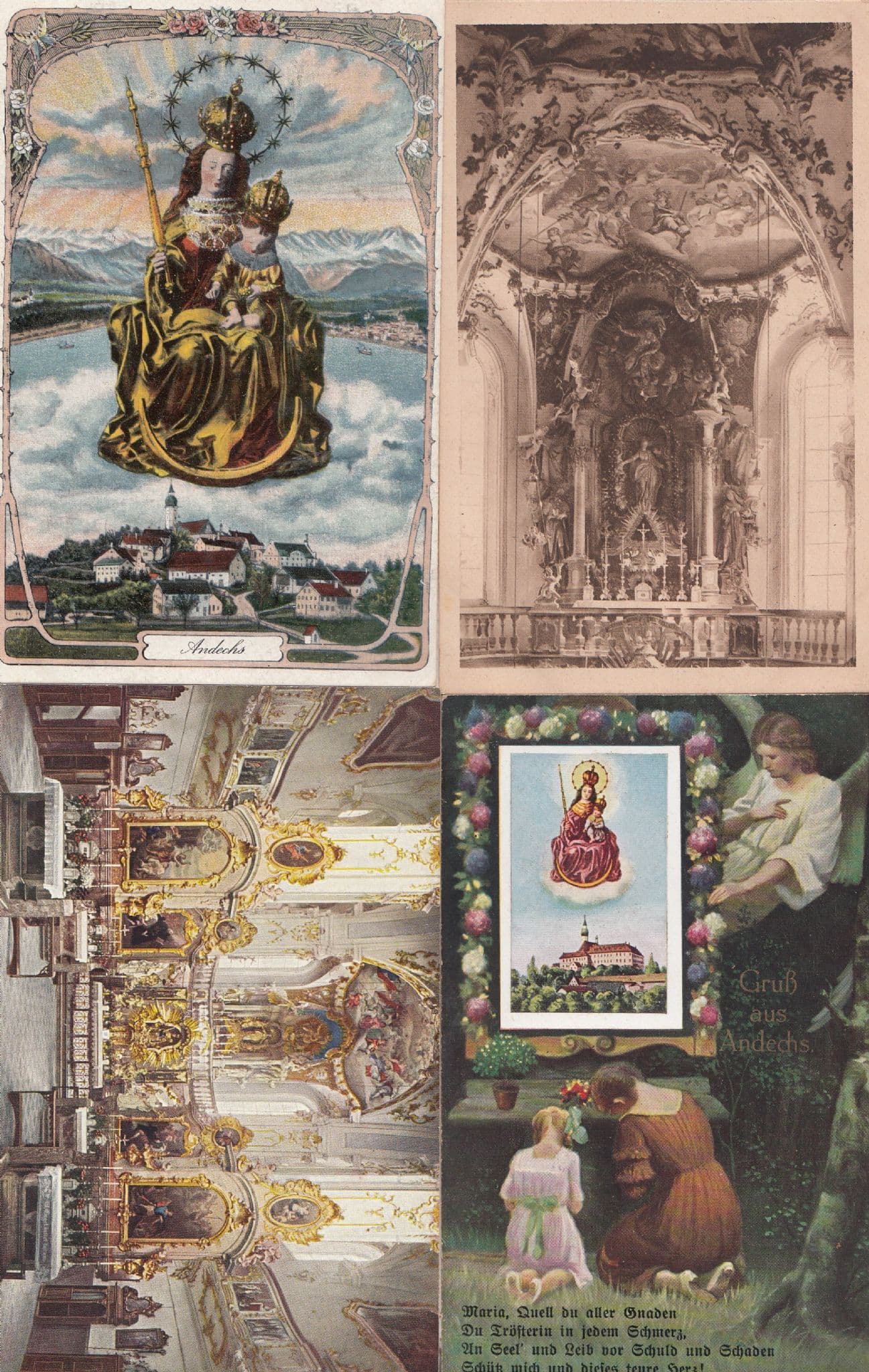 Kloster Andechs Kirche Maria 4x Postcard s