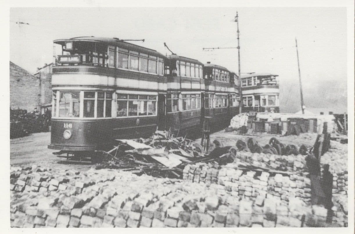 Knackers Yard Halifax Yorkshire Trams Graveyard Postcard