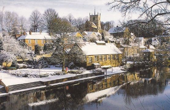 Knaresborough River Nidd at Christmas Large Postcard