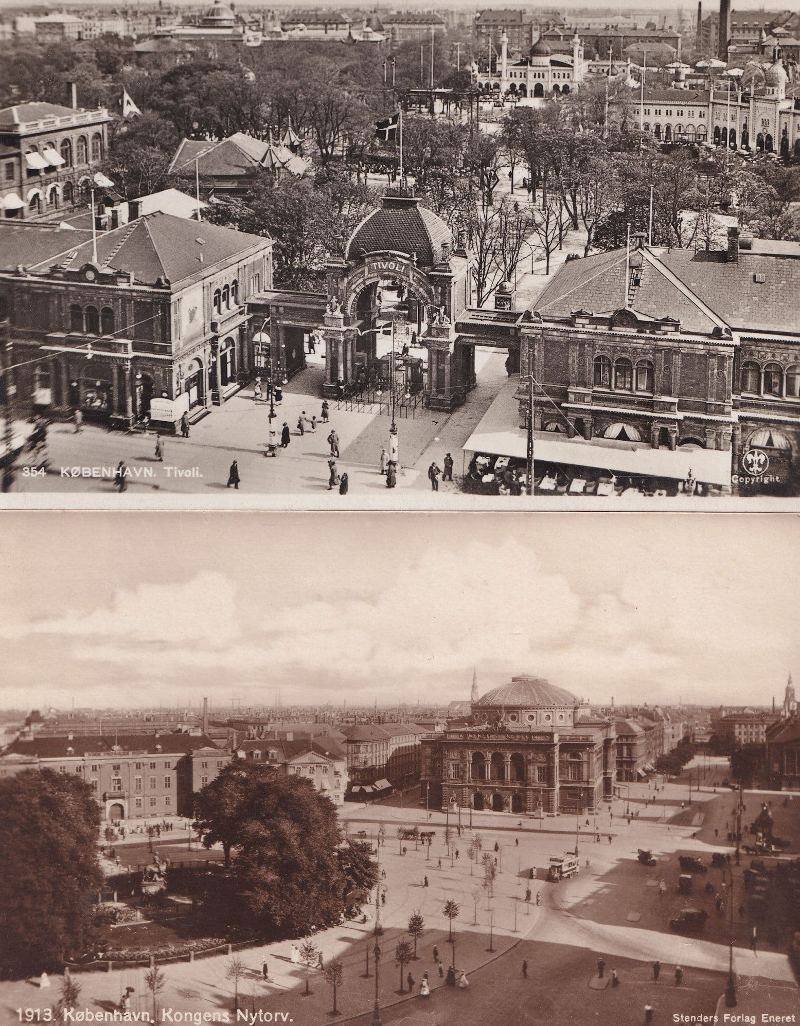 Kobenhavn Kongens Nytorv Platz Innenstadt Kopenhagen Tivoli 2x Denmark Postcard s