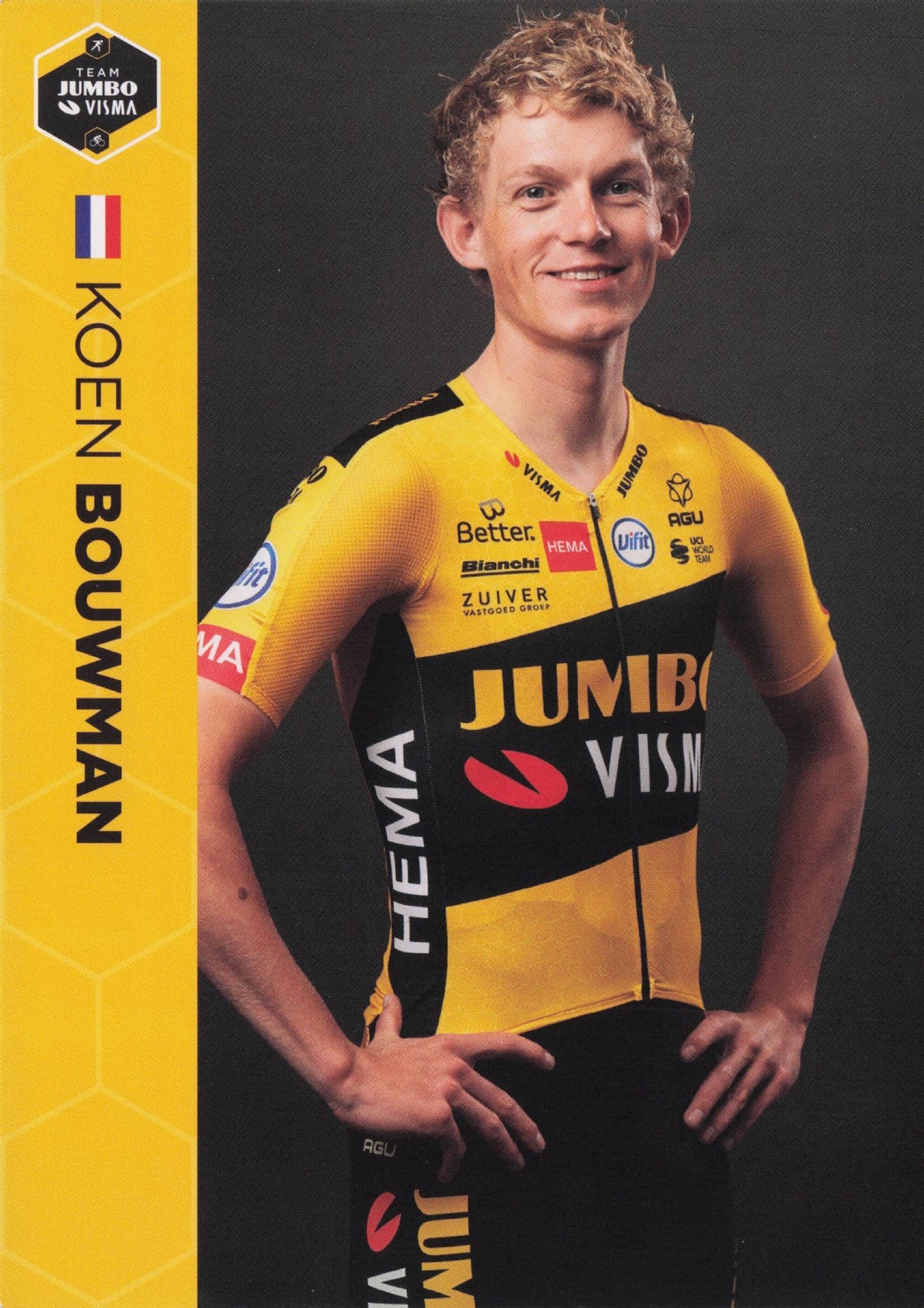 Koen Bouwman Holland Champion Cyclist Dutch Team Jumbo Visma Postcard
