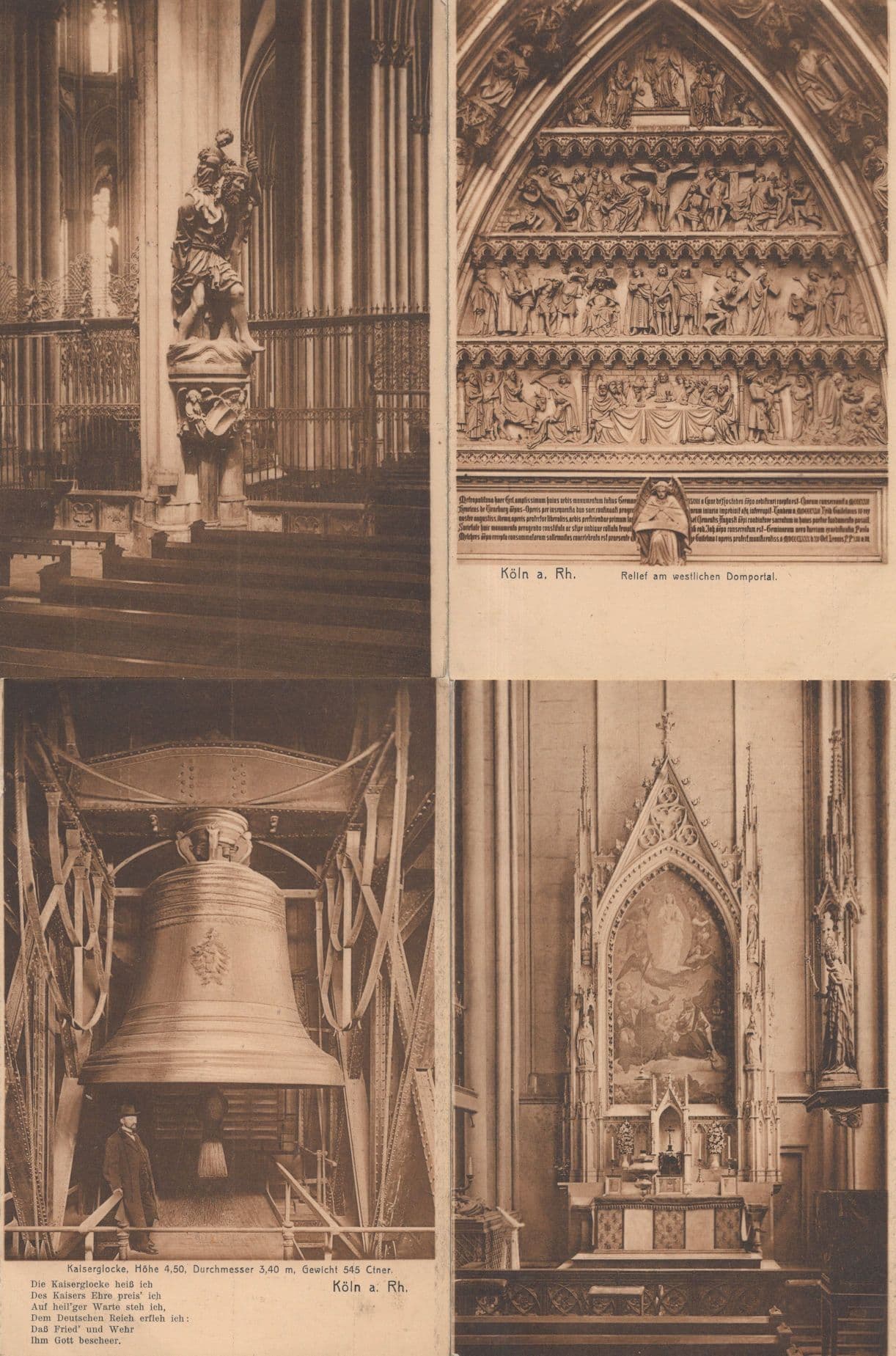 Koln A Rh Dome Relief St Christophel Kaiserglock German 4x Postcard s