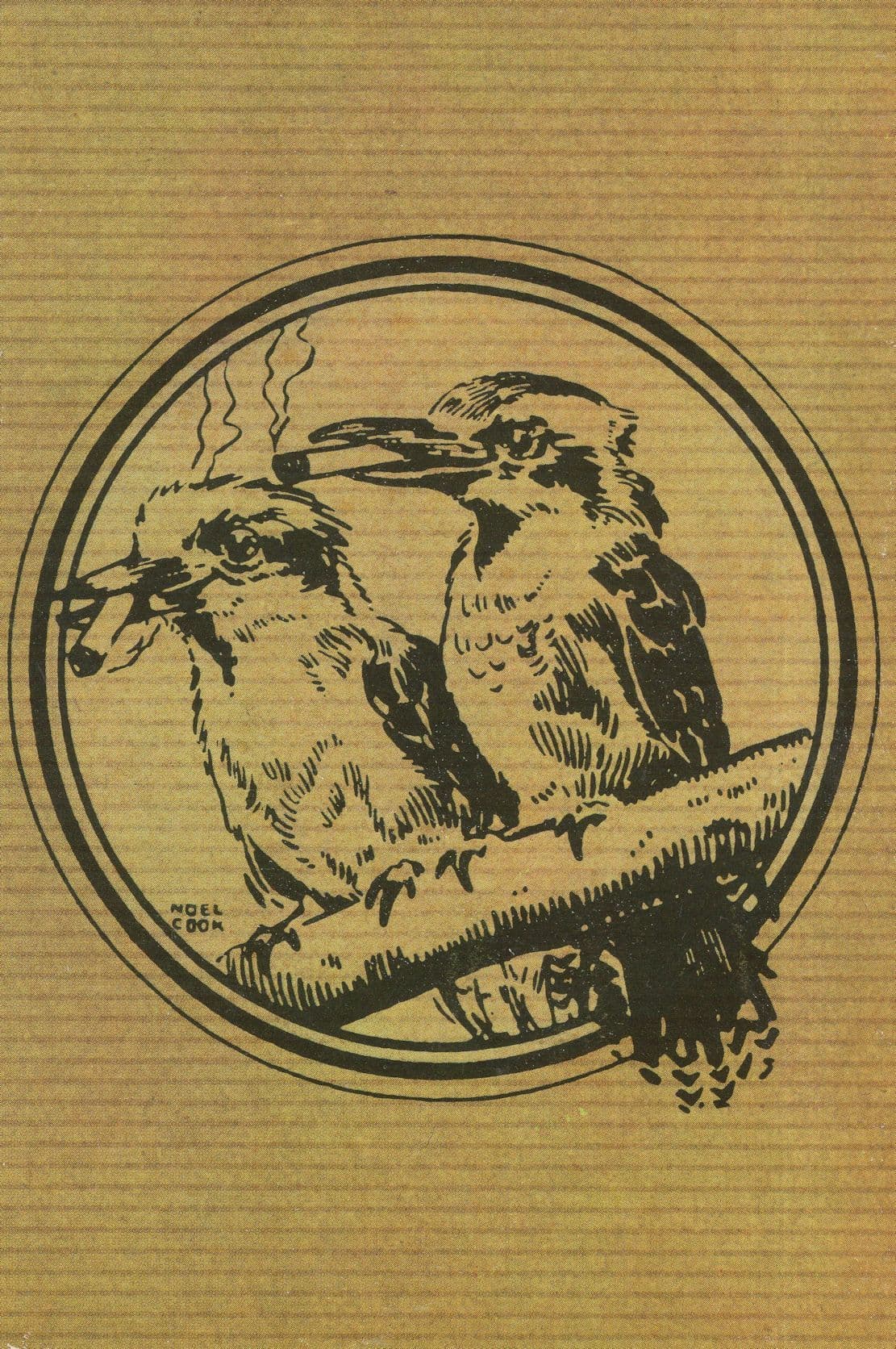 Kookaburra Bird Cigarette Paper Tube Company Comic Australian Postcard