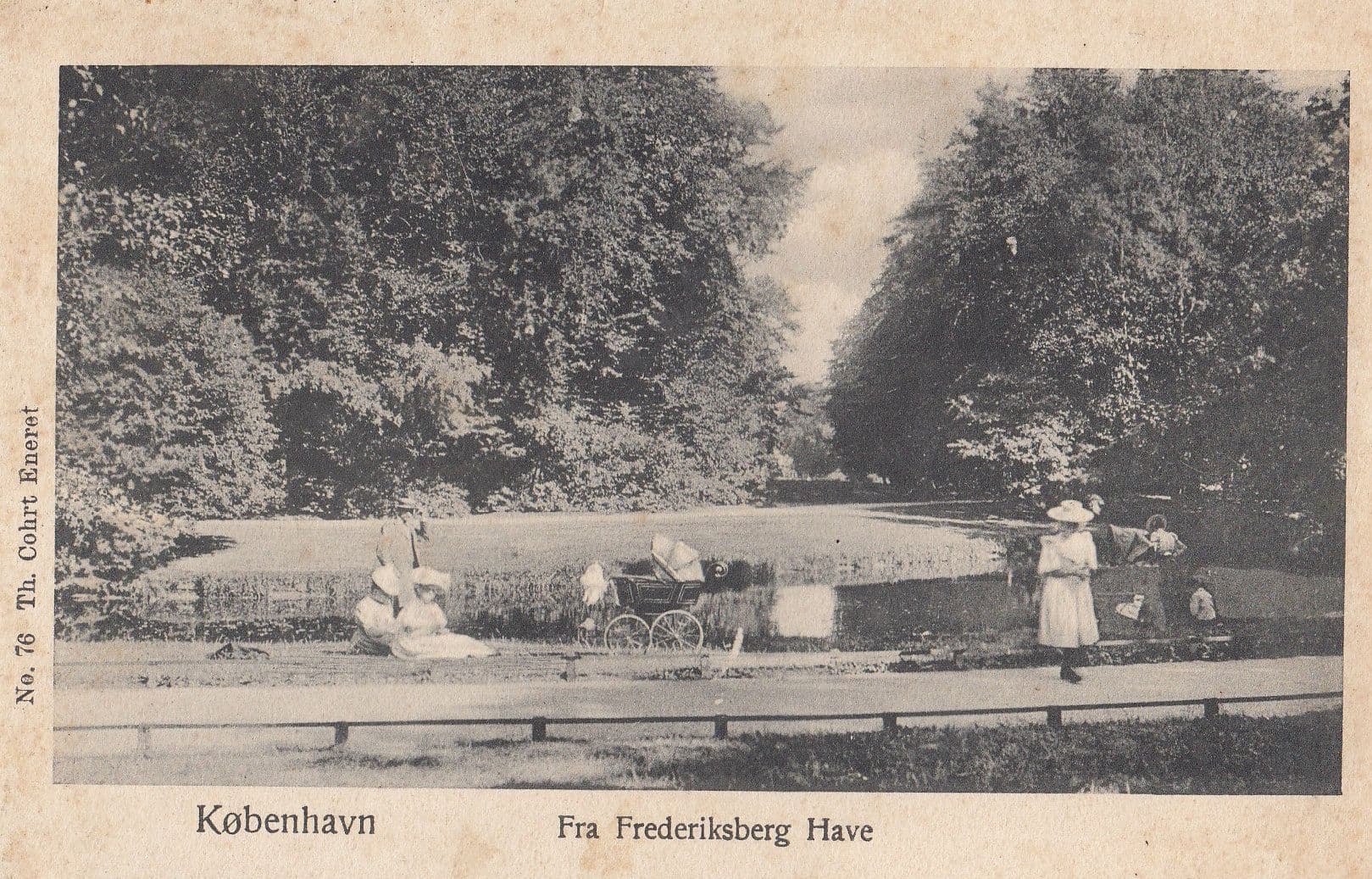 Kovenhavn Fra Frederiksberg Have Antique Pushchair Pram Old Postcard