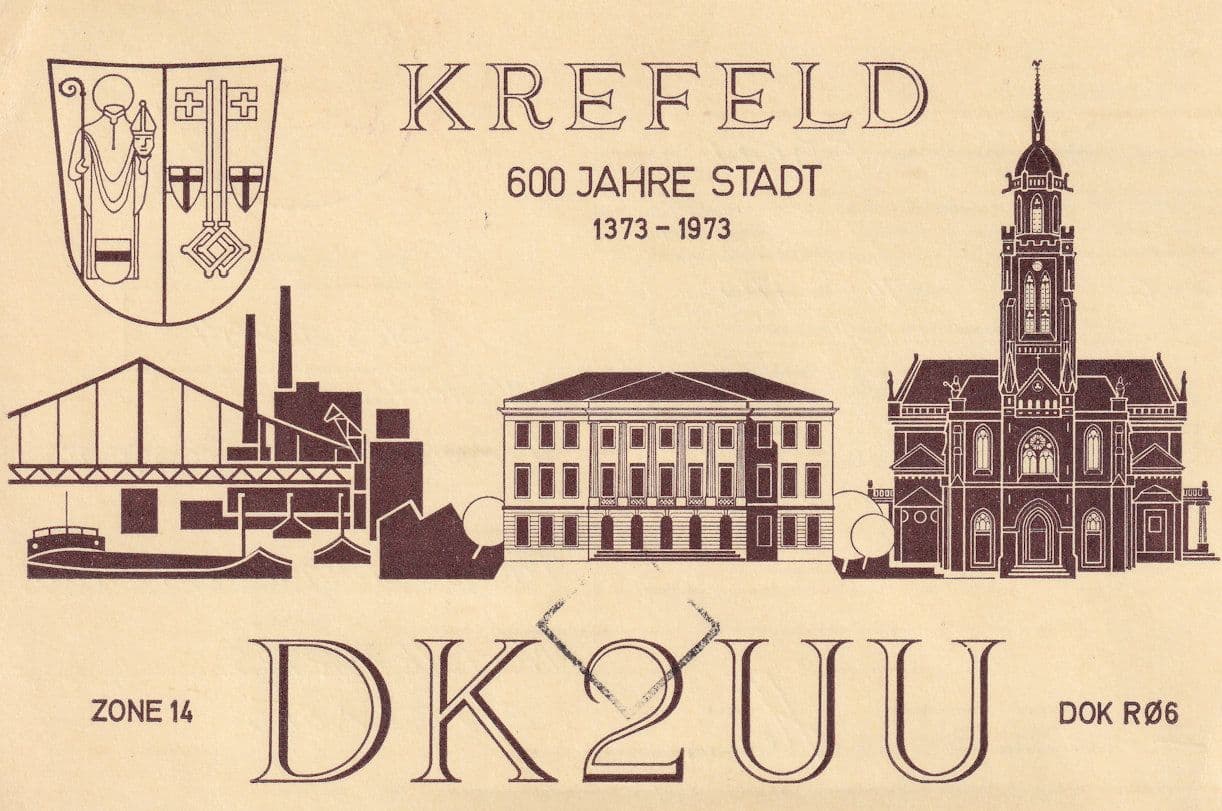 Krefeld Dusseldorf 1970s QSL Postcard Radio Card