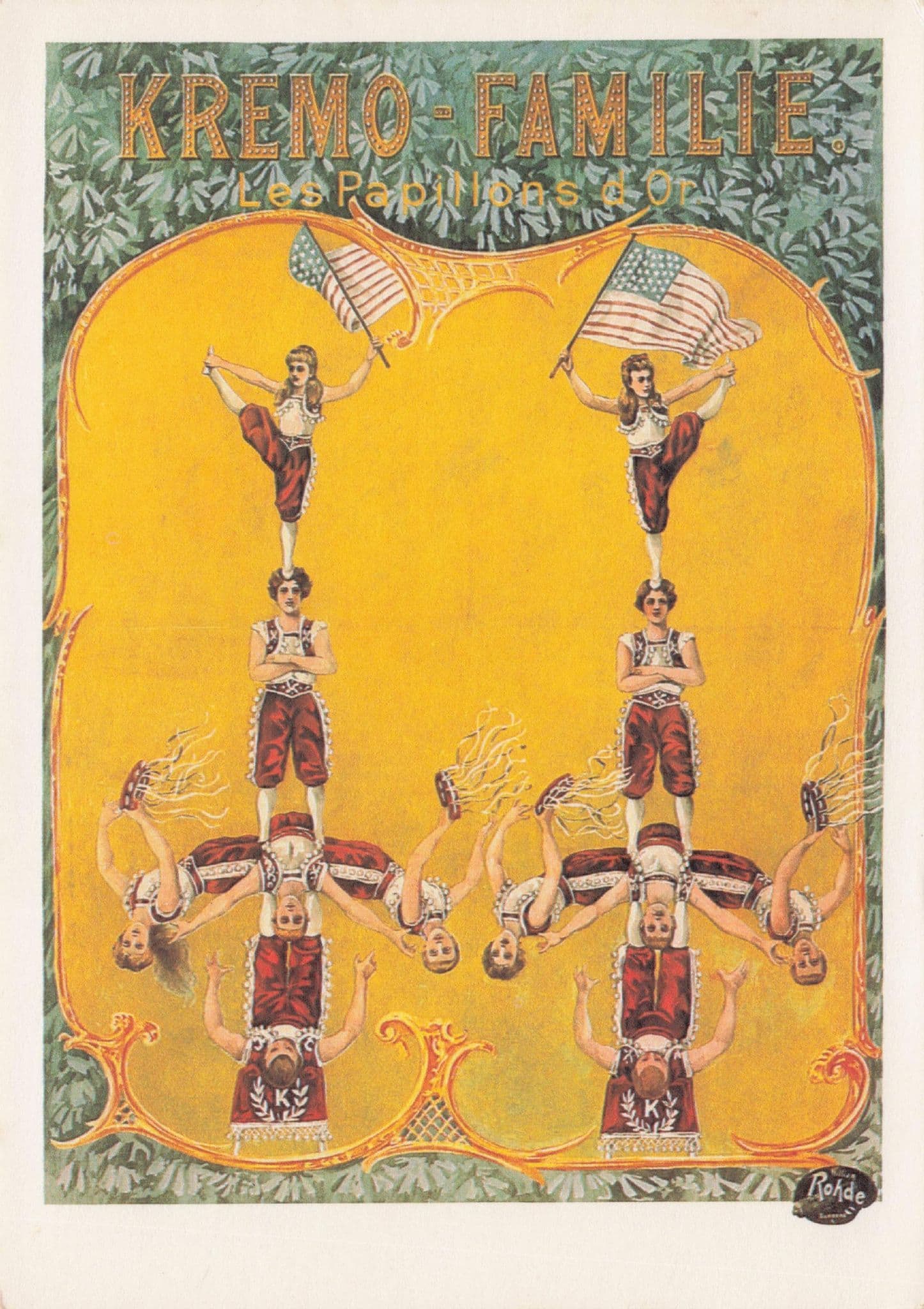 Kremo Familie American Human Feet Juggling Circus Poster Postcard