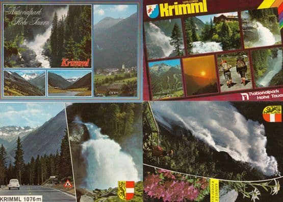 Krimml Krimmler Austria Waterfalls 4x Postcard s