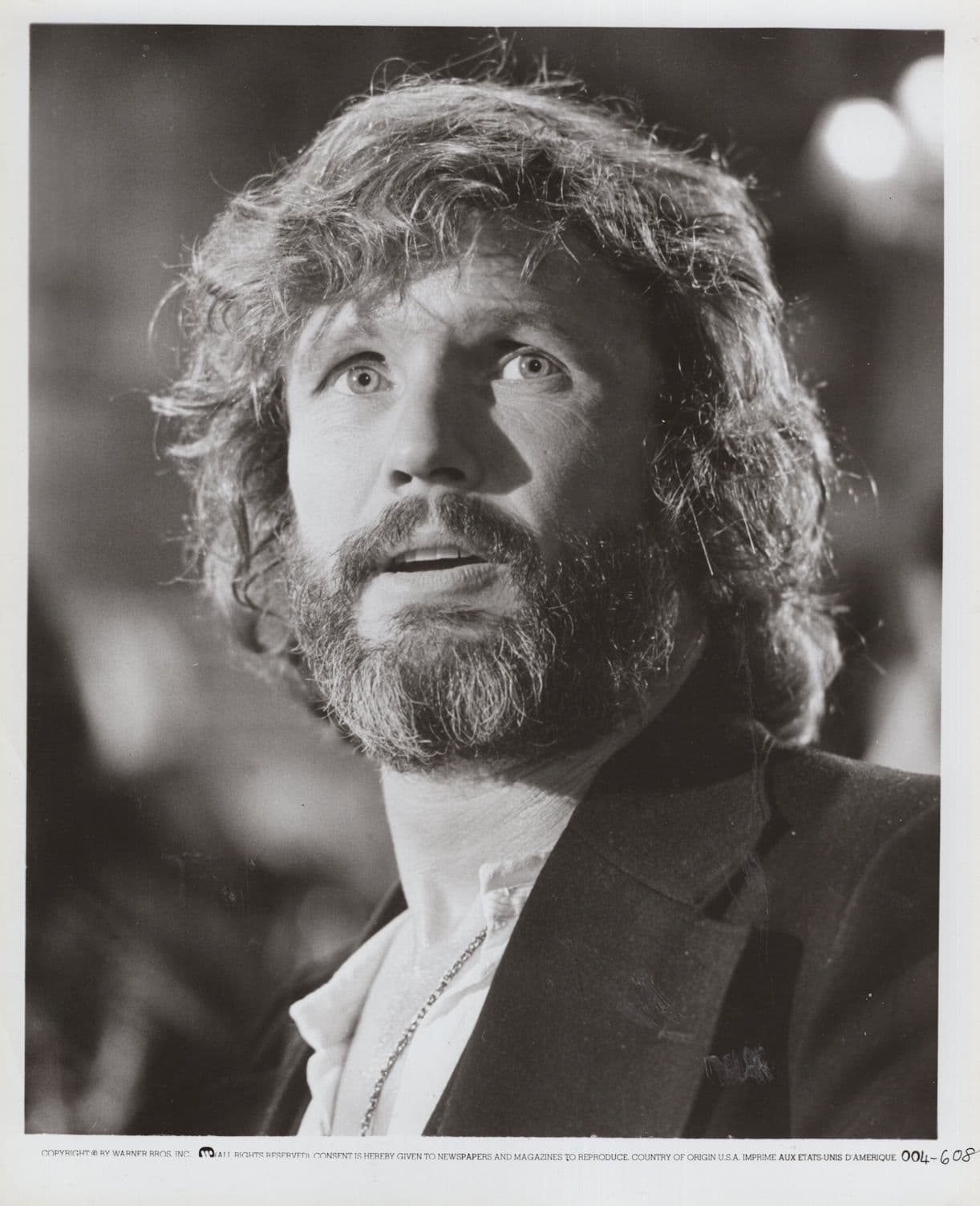 Kris Kristofferson in Semi-Tough Warner Bros Film Monochrome Publicity Photo