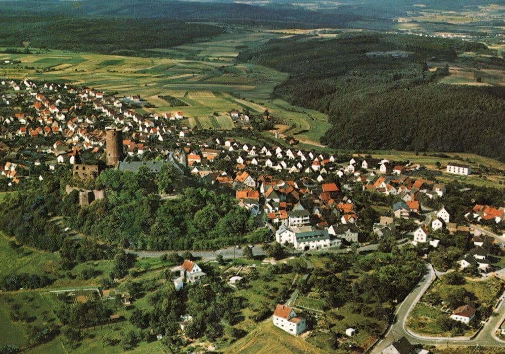 Krofdorf Gleiberg Hotel Restaurant Germany Stunning Aerial Postcard