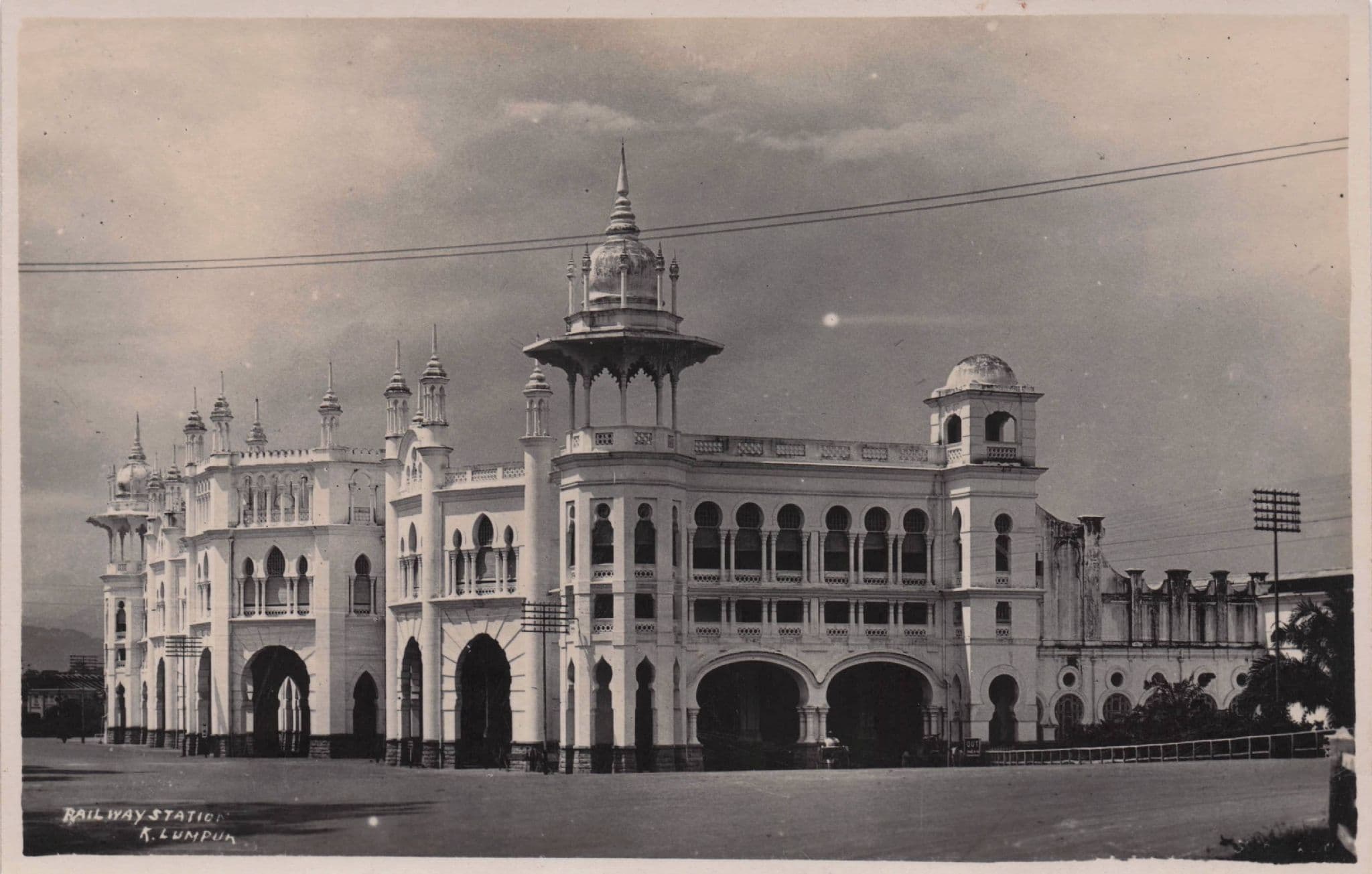Kuala Lumpar Railway Train Station Malaysia RPC Old Postcard