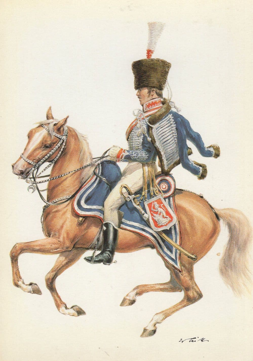 Kurfustentum Hessen Kassel 1813 Garde Husaren Soldier Postcard