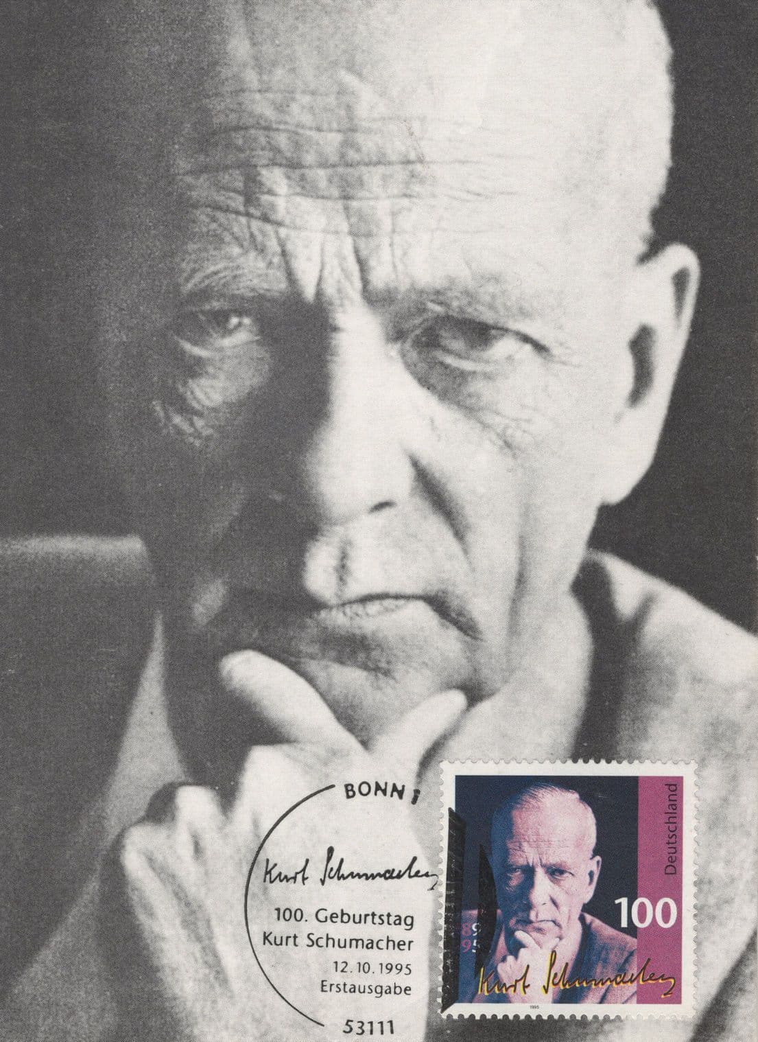 Kurt Schumacher German Nazi Resistance Fighter FDC Postcard