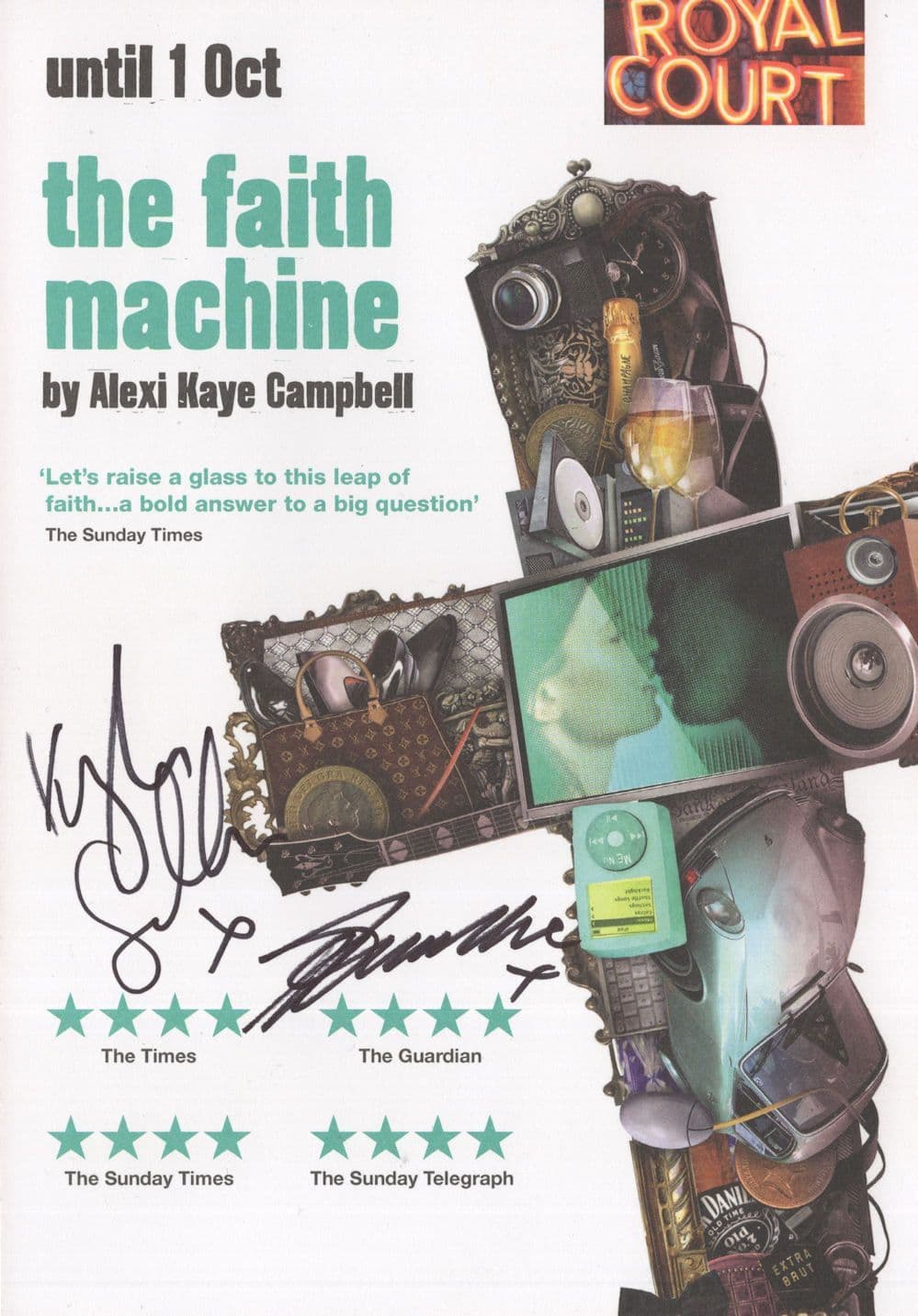 Kyle Soller of Poldark The Faith Machine Hand Signed Theatre Flyer