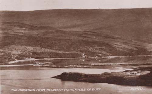 Kyles of Bute Rhubaan Point Narrows Vintage Real Photo Postcard