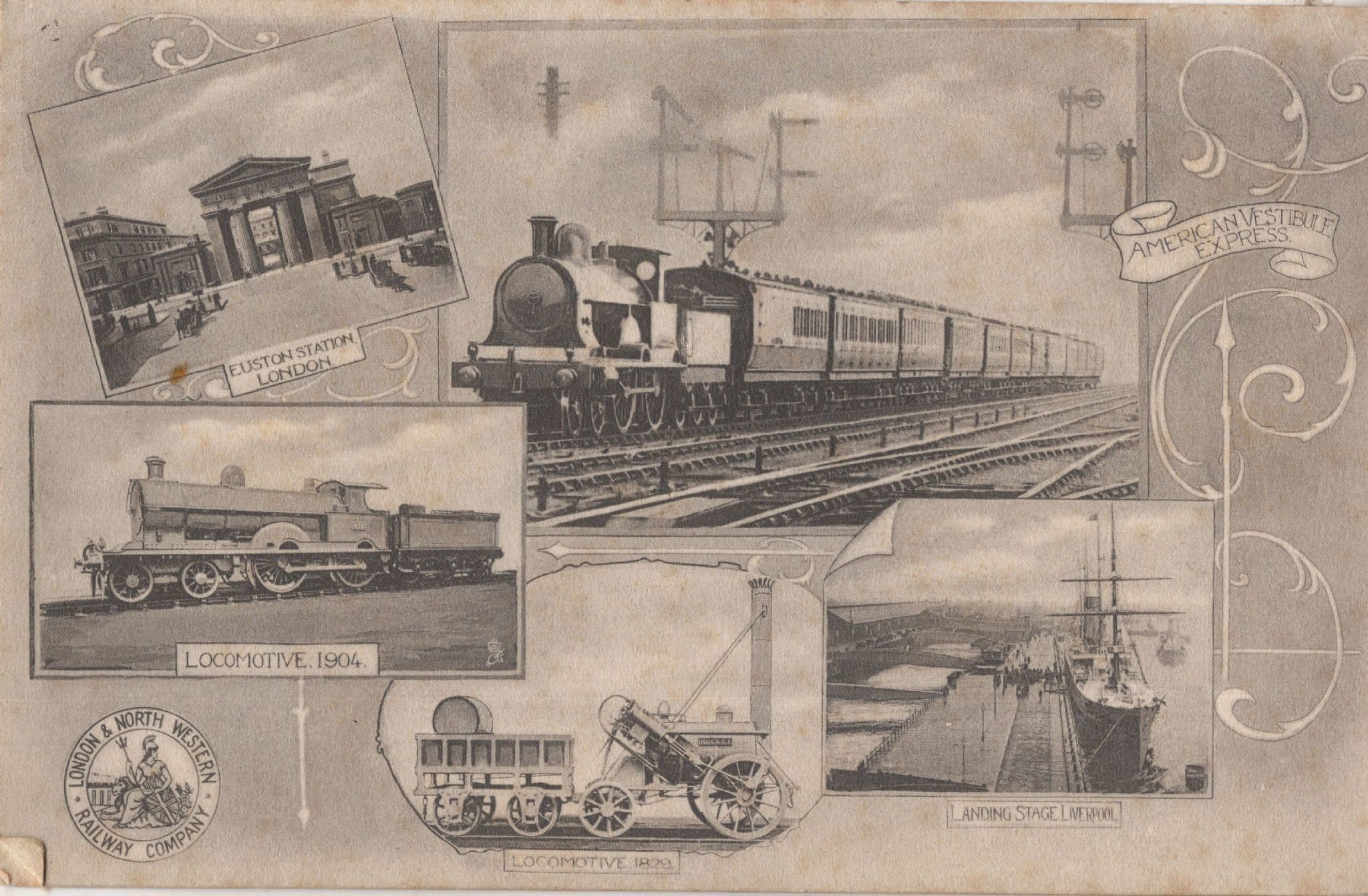 L&NWR Railway Official American Vestibule Express Multiview Postcard