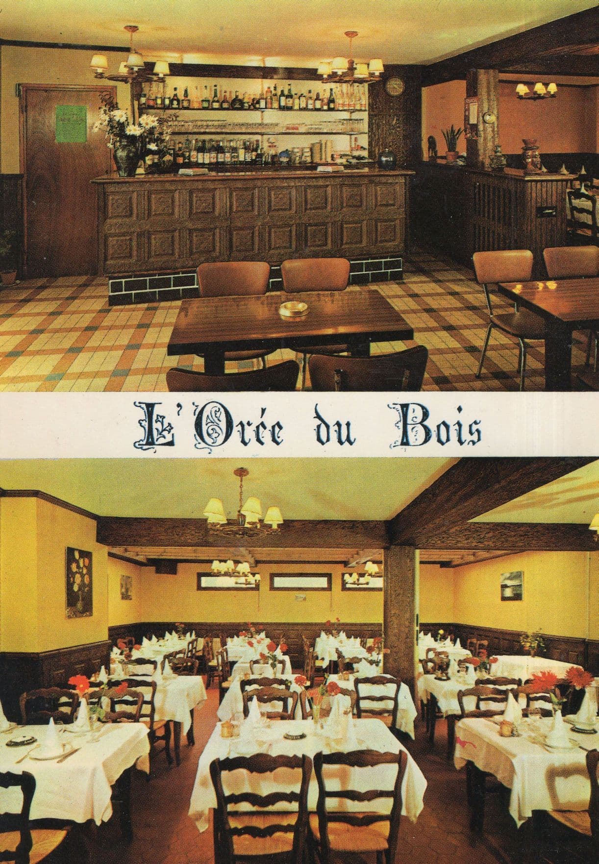 L'Oree du Bois France Condette French Restaurant Interior Postcard