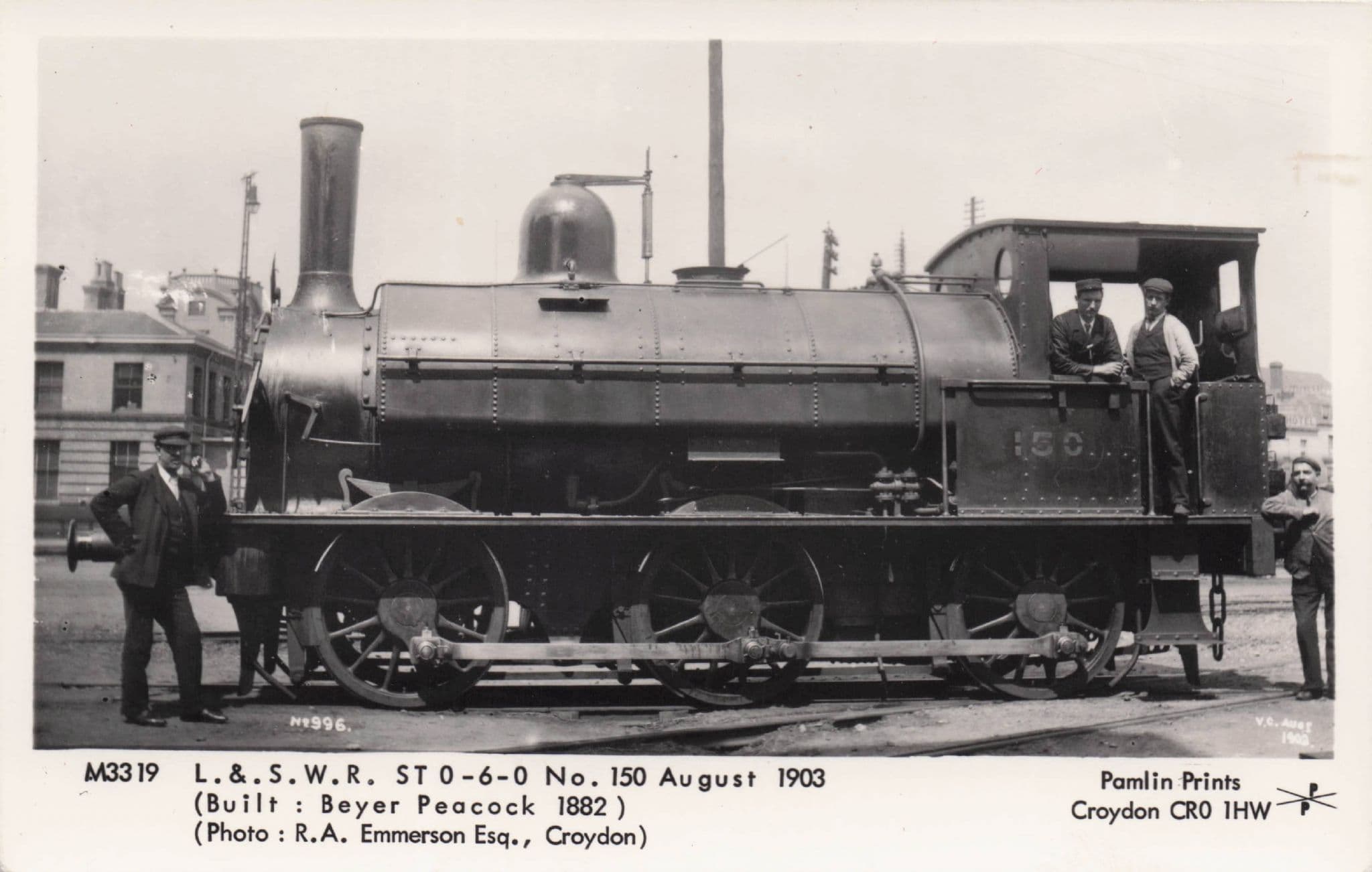 L&SWR ST 0-6-0 No 150 Old Train in 1903 Pamlin Prints Railway RPC Postcard