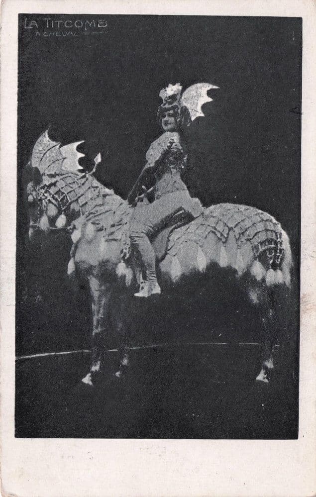La Belle Titcomb American Parisian Circus Horse Opera Singer Old Postcard
