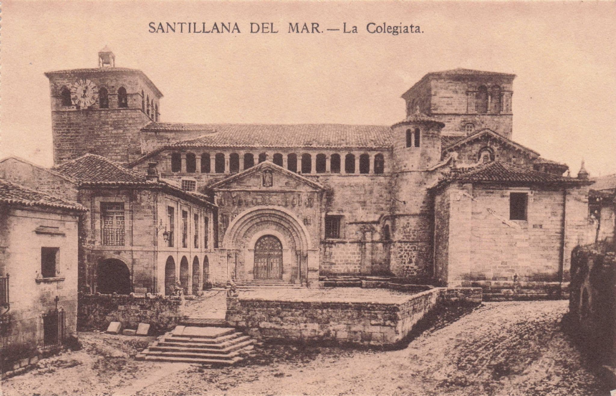 La Colegiata Santillano Del Mar Spain Antique Postcard