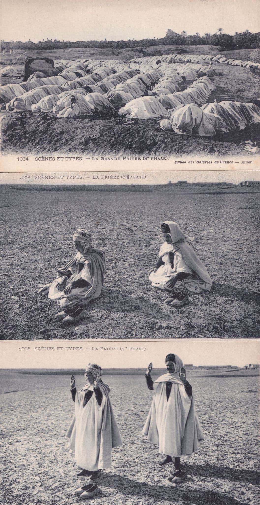 La Grande Priere Ramadan Prayer 3x Antique French Postcard s