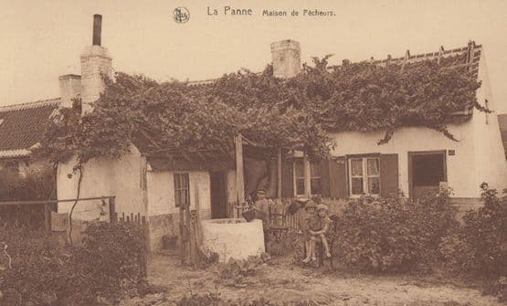 La Panne Fishermans House Fishing Family Fish Maison De Pecheurs Old Postcard