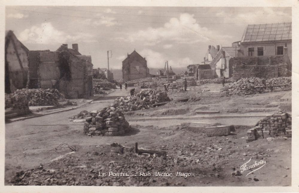 La Portel Rue Victor Hugo Real Photo Old French Postcard