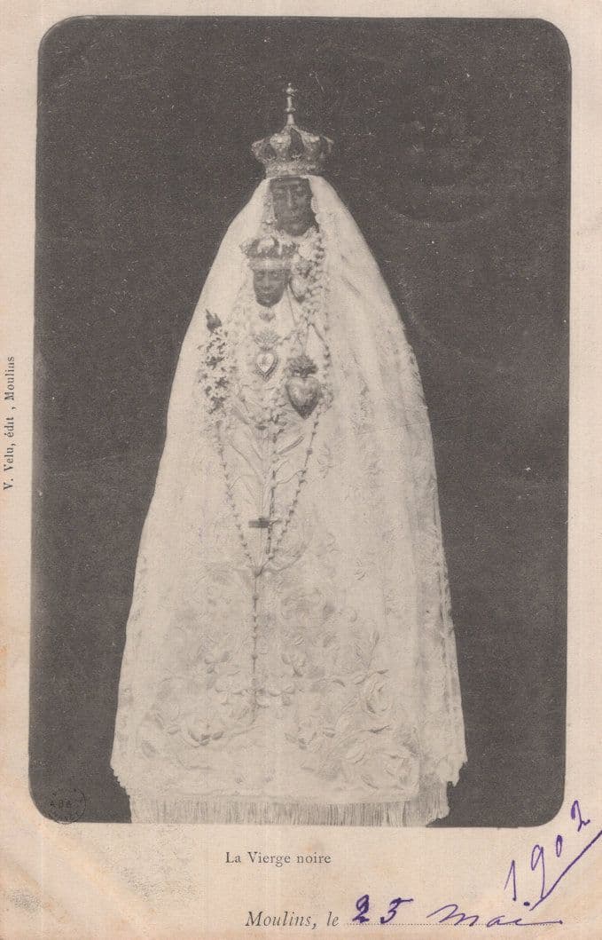La Vierge Noire Black French Statue Antique 1902 Postcard