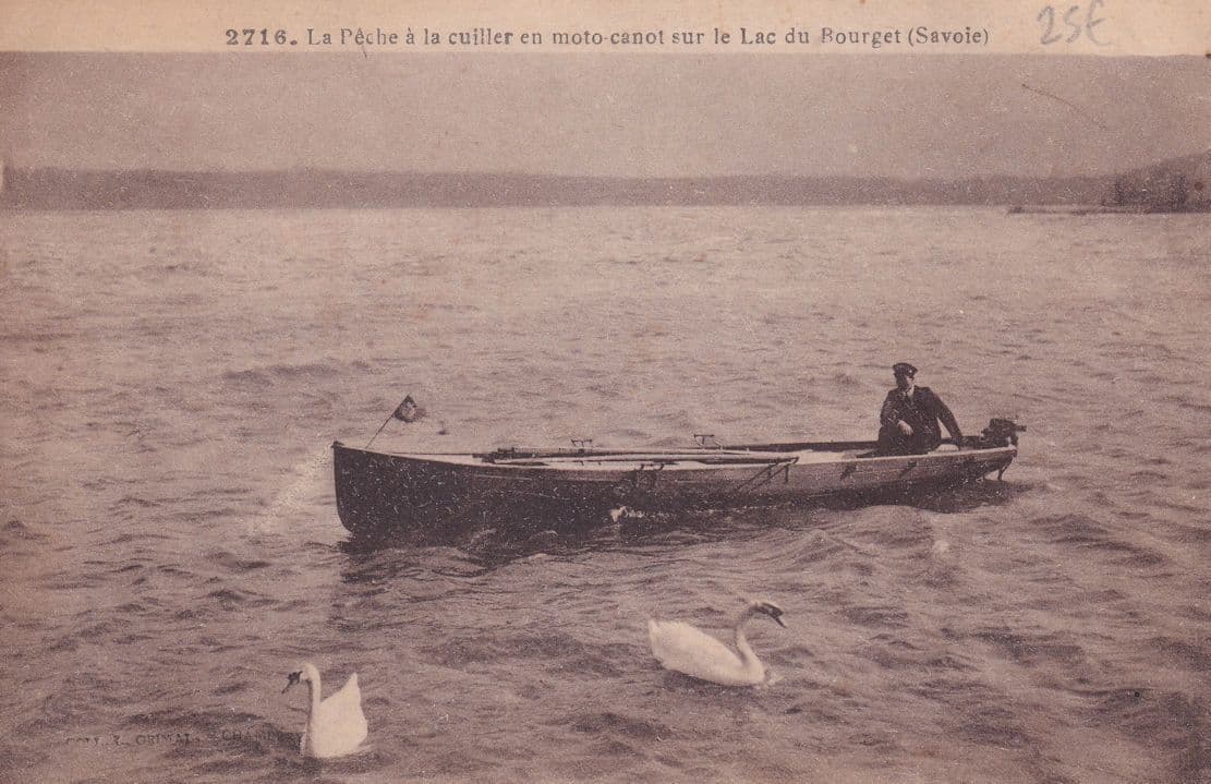Lac De Bourget Ship & French Sailor Sailing Boat Old Postcard