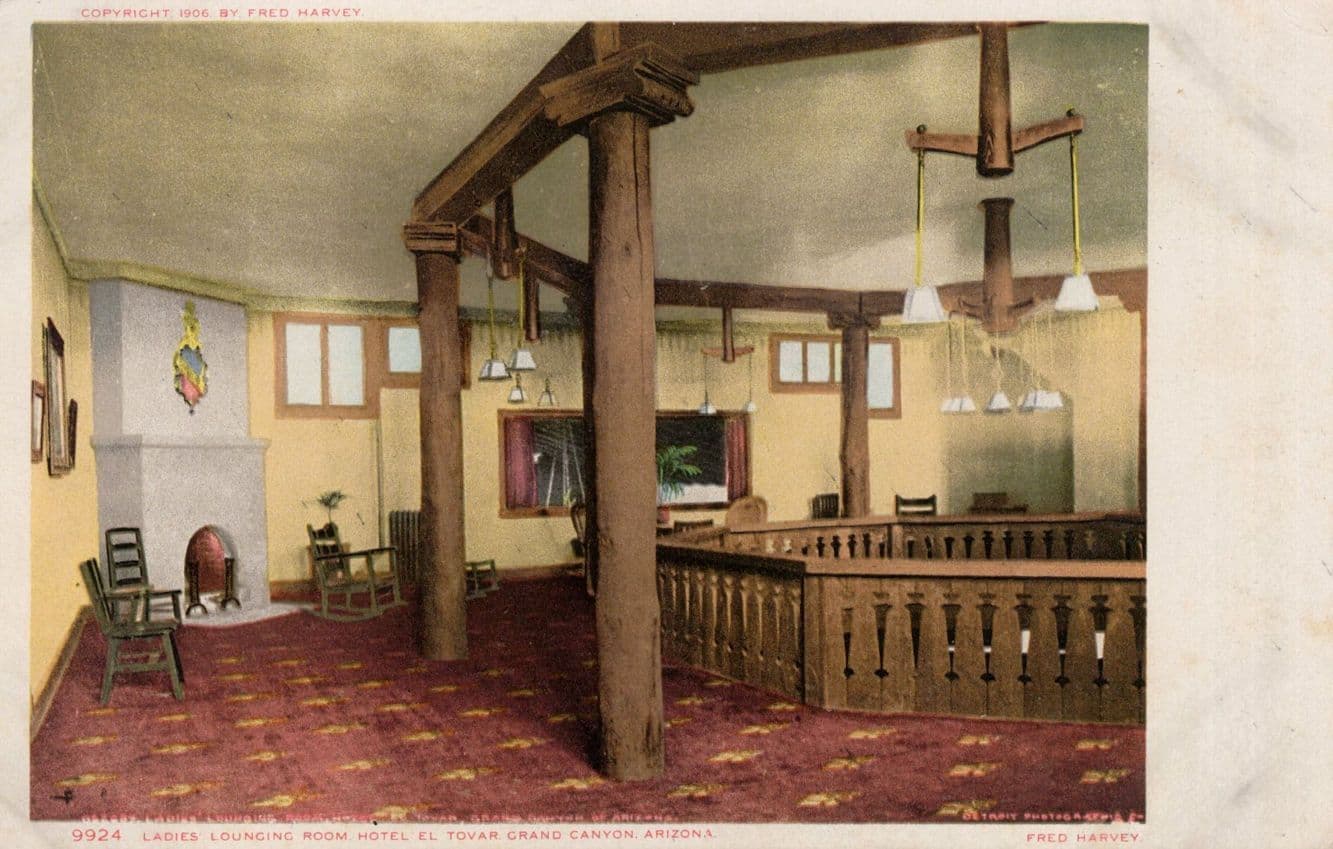 Ladies Lounging Room Hotel El Tovar Grand Canyon AZ USA Old Postcard