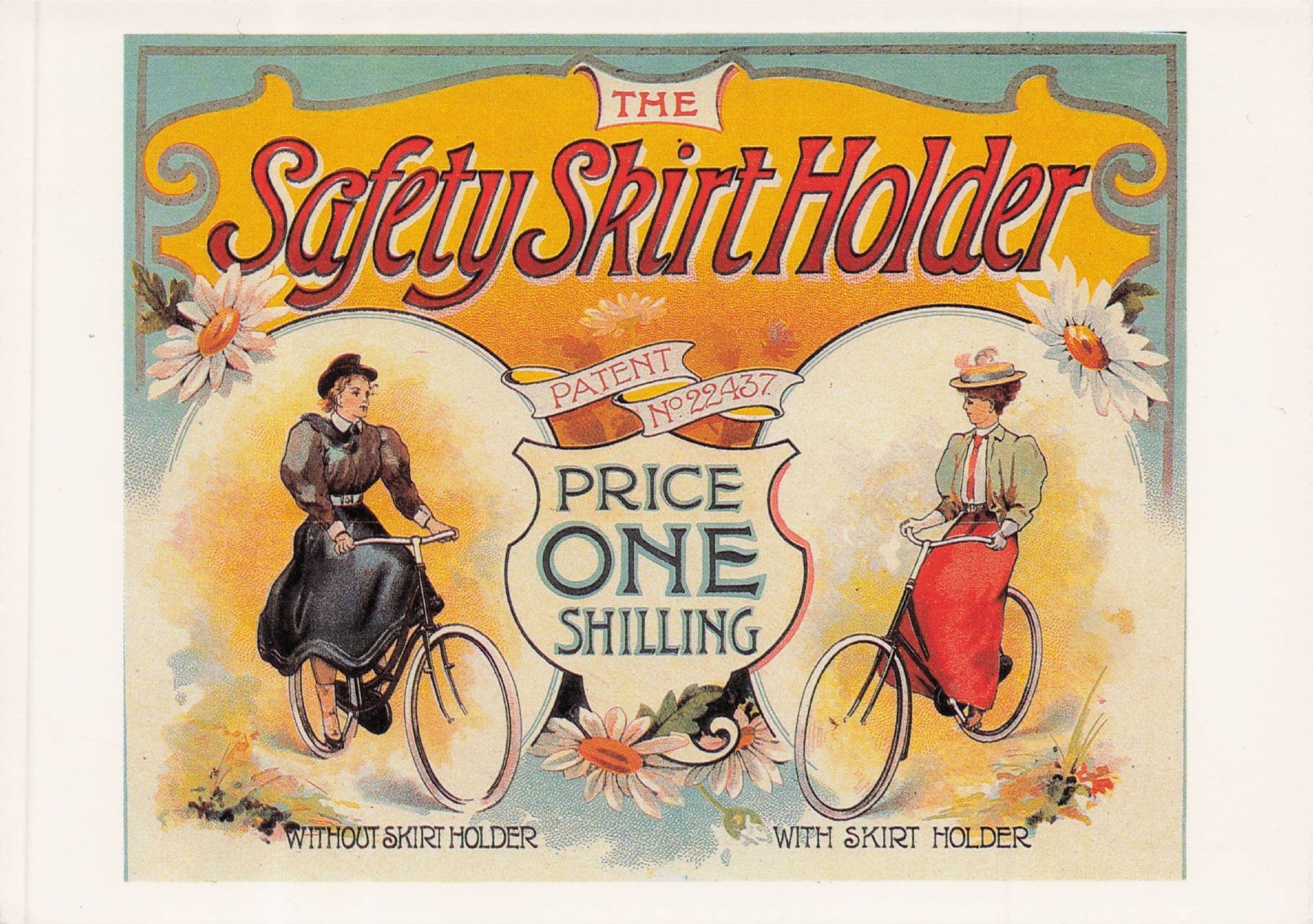Ladies Old Bicycle Safety Skirt Holder Advertising Postcard