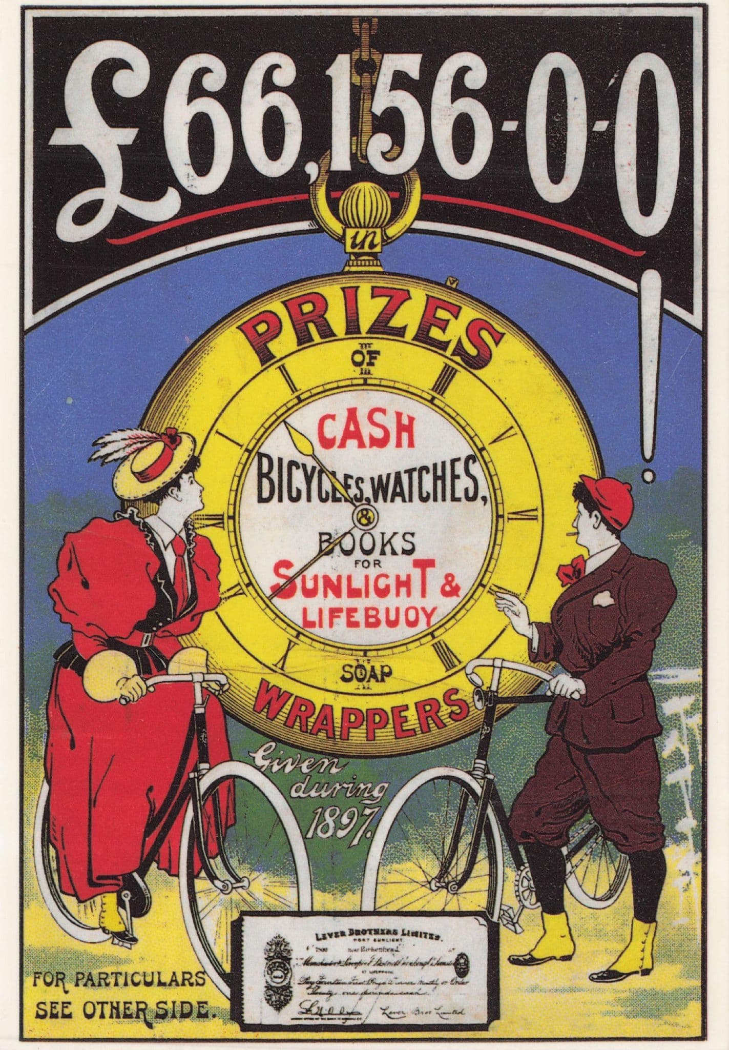 Ladies Old Bicycle Sunlight Competition Cycling Poster Postcard