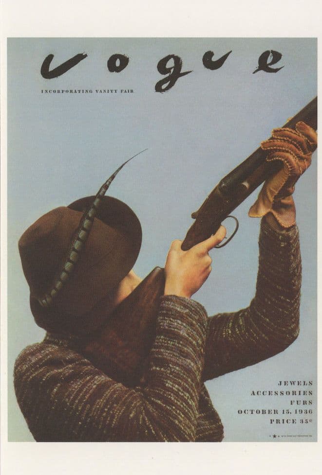 Lady Clay Pigeon Shooting Rifle 1936 Photo Vogue Magazine Postcard