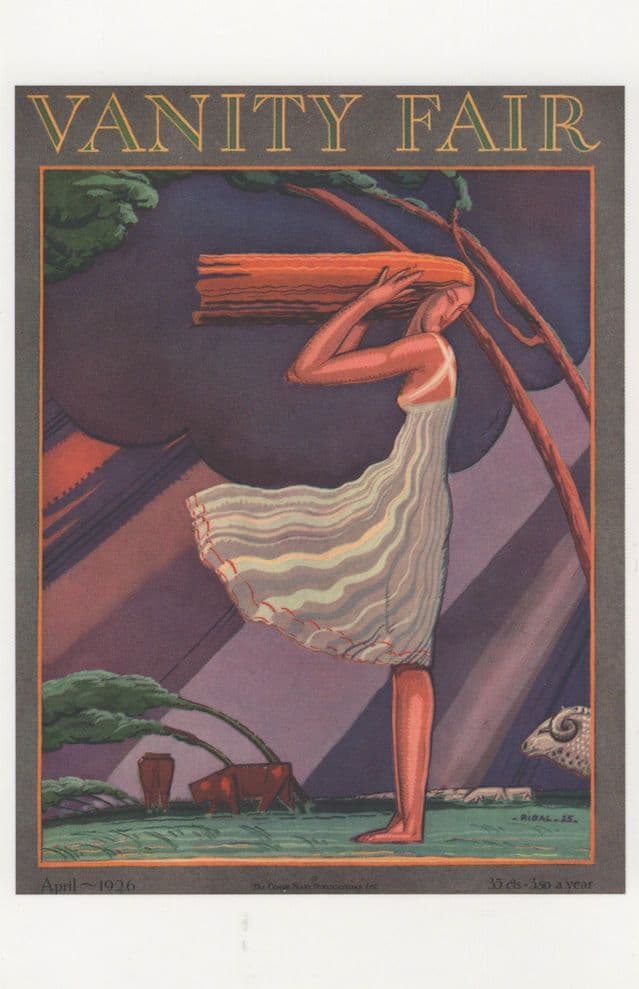 Lady Hairdresser Barber Wild Hairstyle Art Deco Painting Postcard