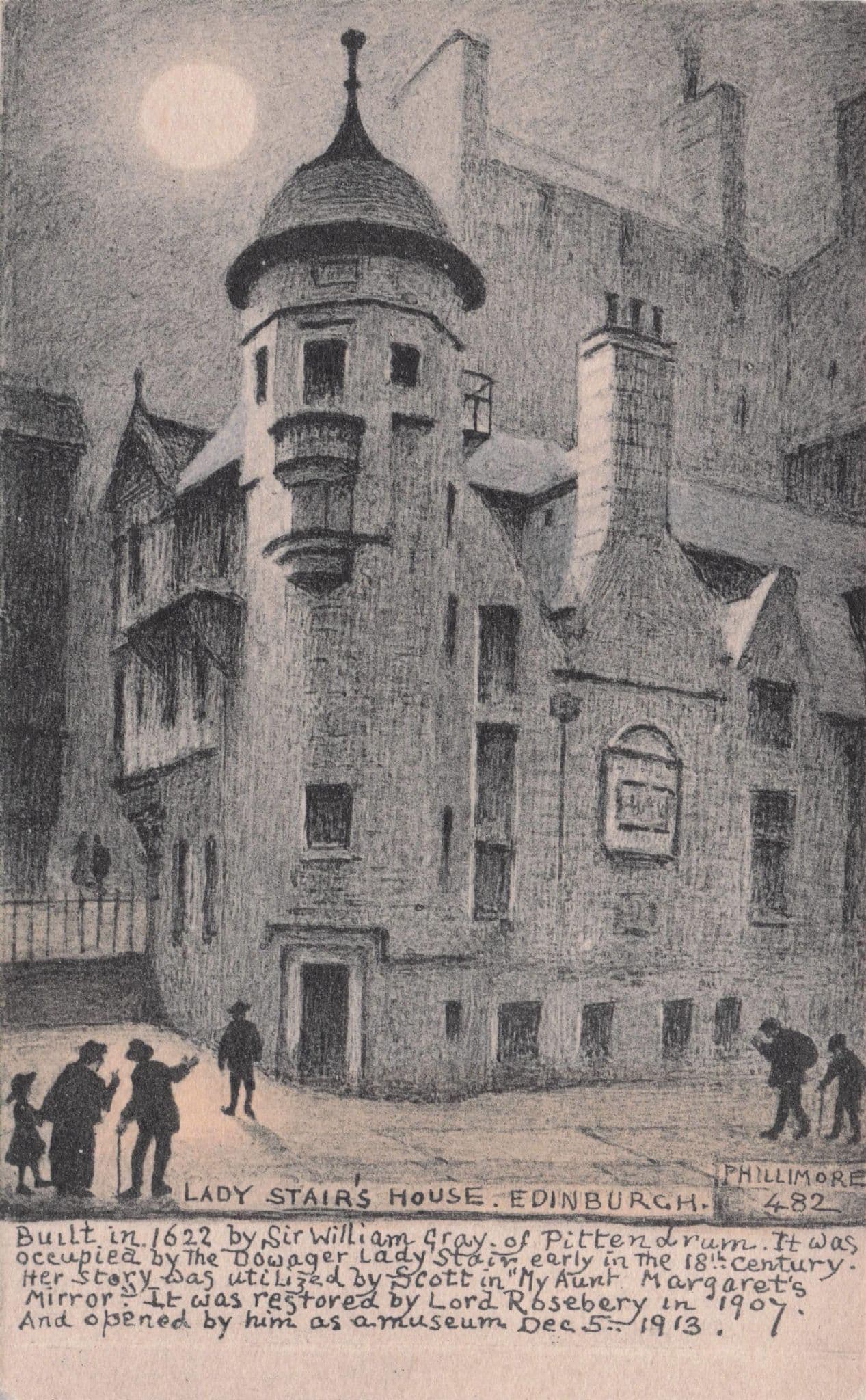 Lady Stair's House Edinburgh 1907 Restoration Phillimore Scottish Postcard