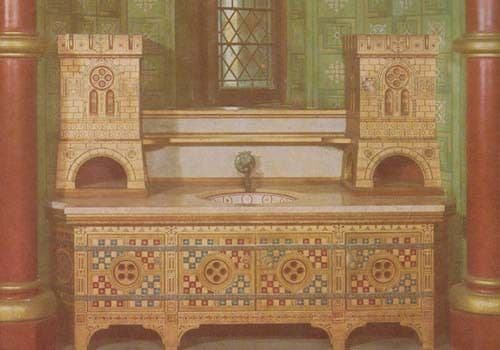 Ladys Bedroom Washstand Castell Coch Tongwynlais Welsh Postcard