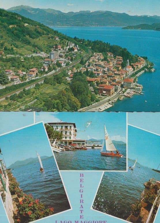 Laggo Maggiore Belgirate Sailing Boat Aerial 2x 1970s Postcard