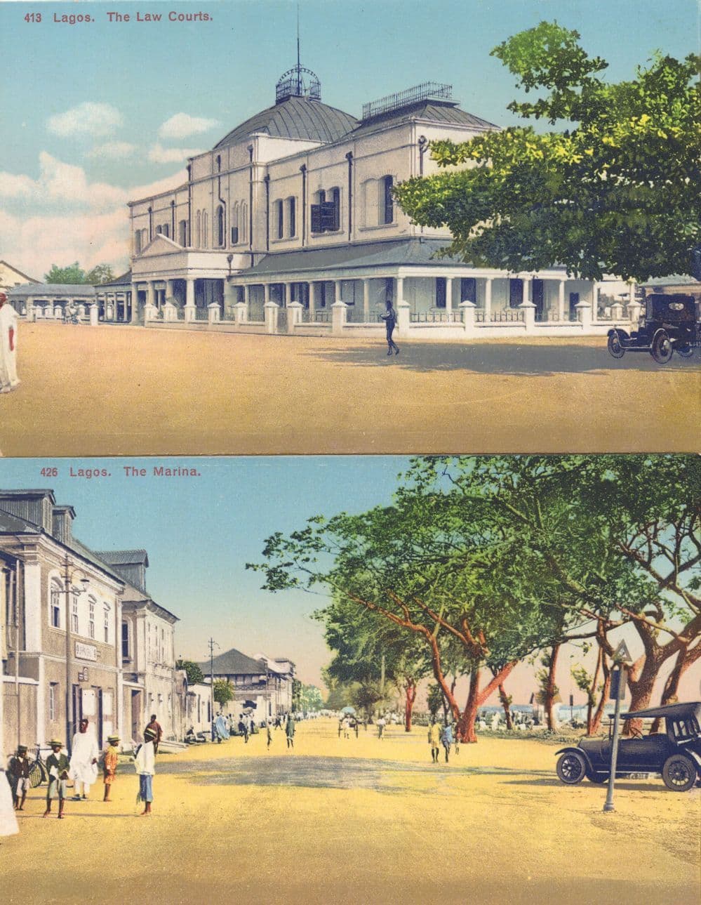 Lagos The Law Courts Marina 2x African Old Postcard s