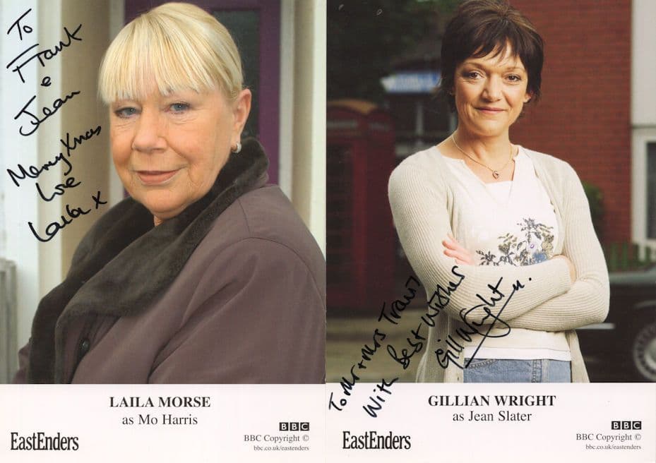 Laila Morse Gillian Wright 2x Eastenders Hand Signed Photo s