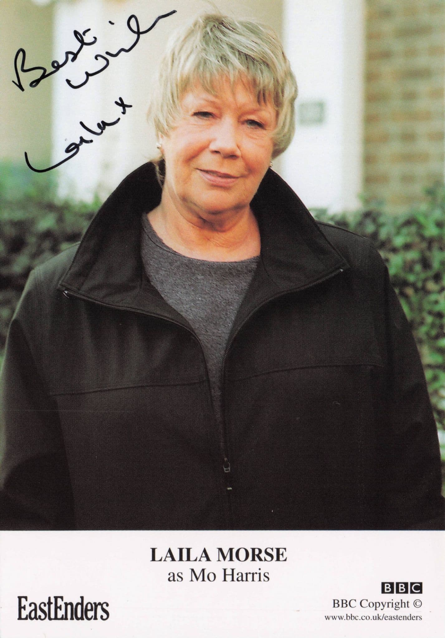 Laila Morse Mo Harris of BBC Eastenders Hand Signed Cast Card Photo