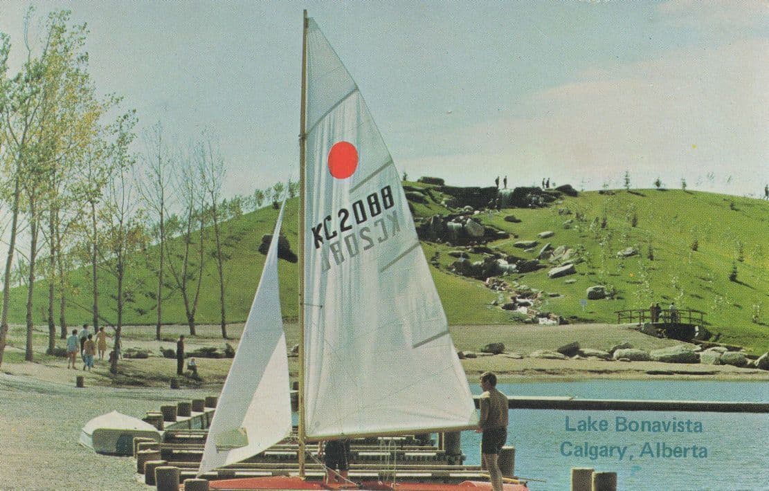 Lake Bonavista Alberta Calgary Canada Sailing Ship & Owner Postcard