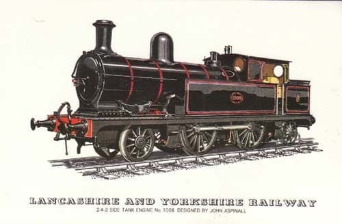 Lancashire & Yorkshire 242 Tank Engine Train Postcard