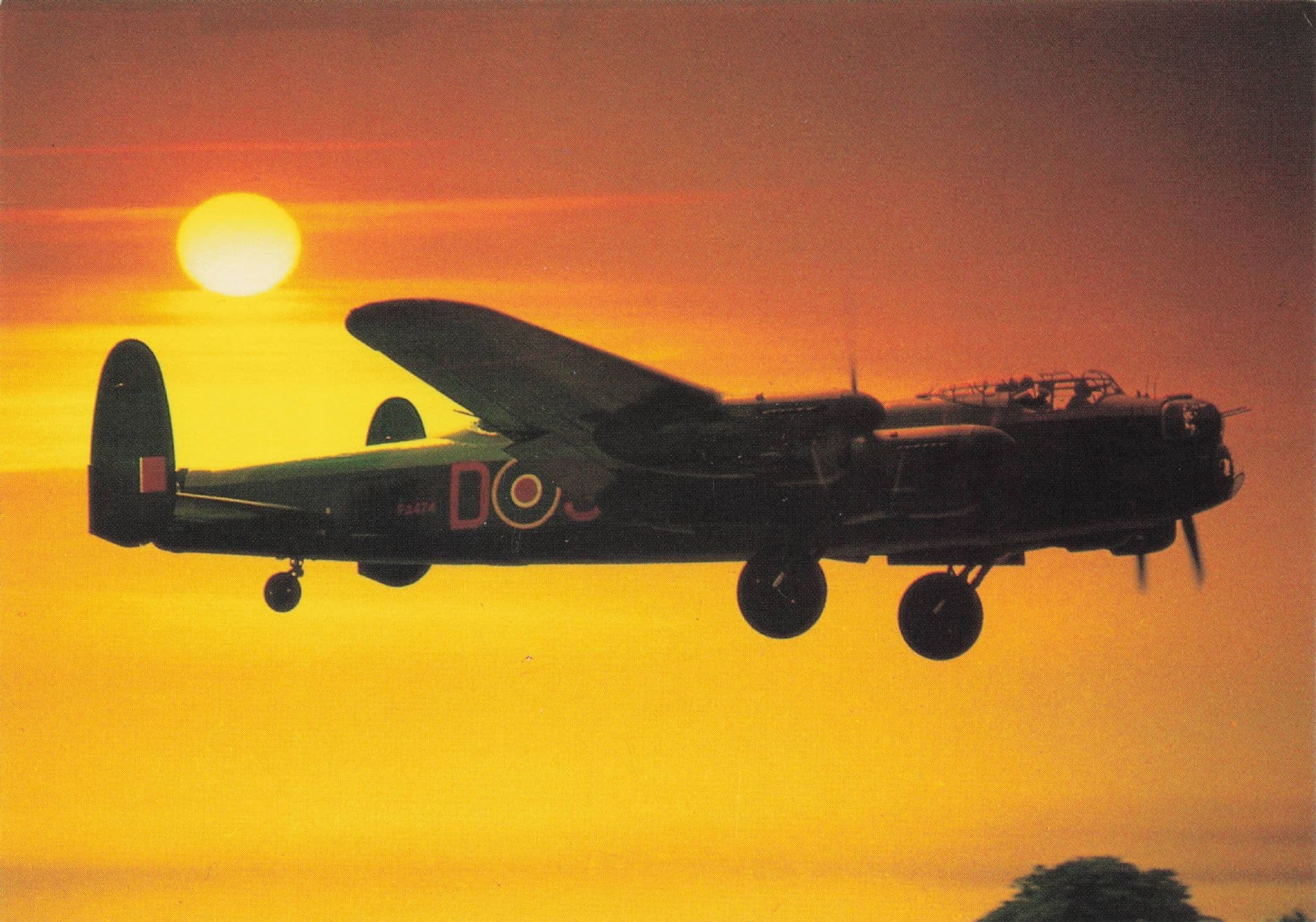 Lancaster PA474 Plane At Old Warden Aerodrome Lincolnshire Postcard