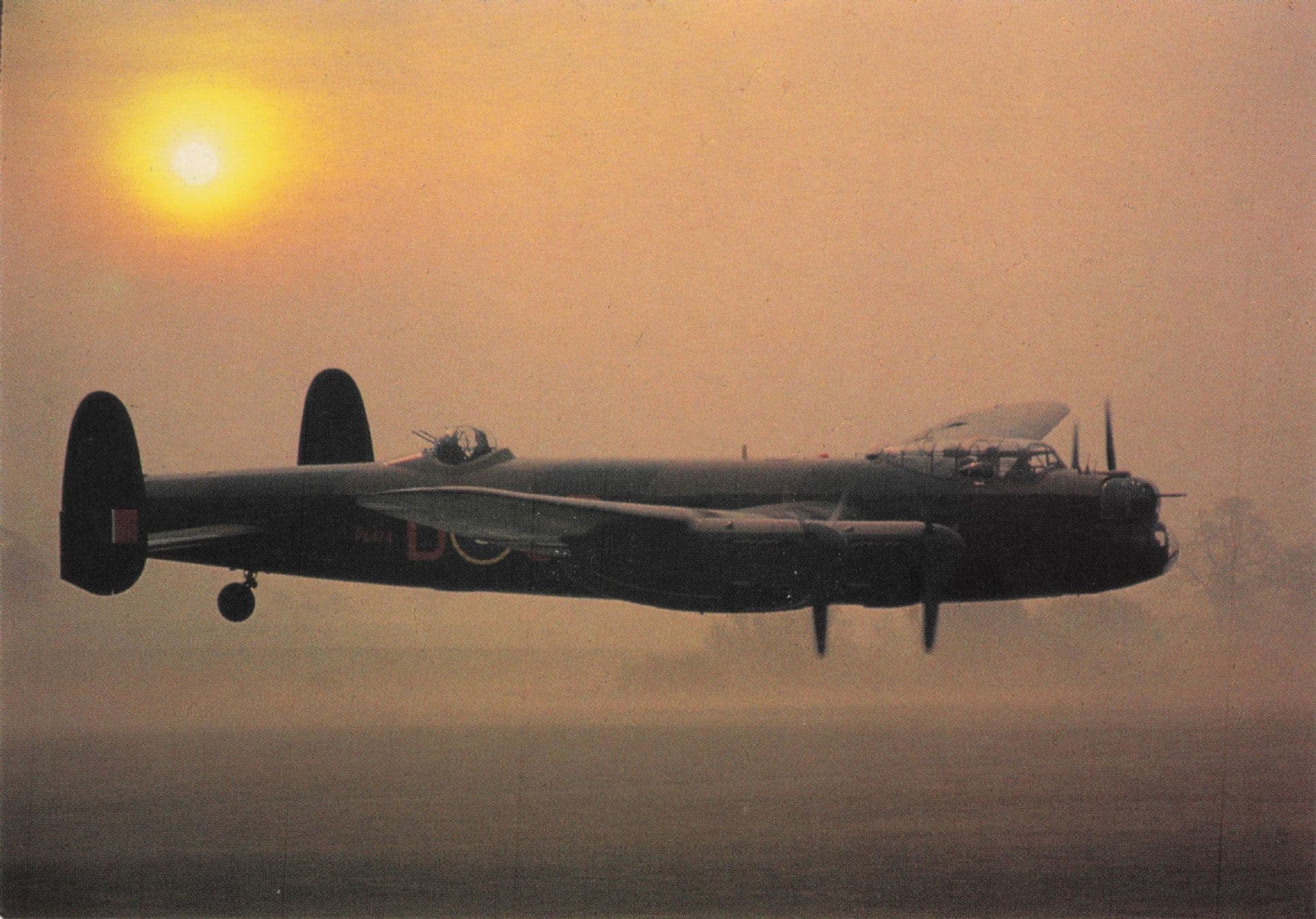 Lancaster PA474 Plane Over Old Warden Aerodrome Lincolnshire Postcard