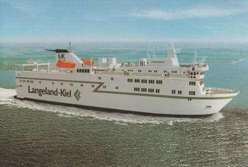 Langeland Kiel III iii Ferry Ship Postcard