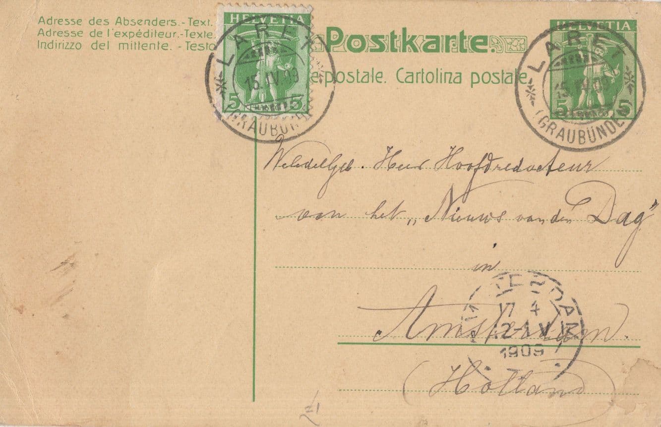 Laret Graubunden Switzerland 1902 Postcard