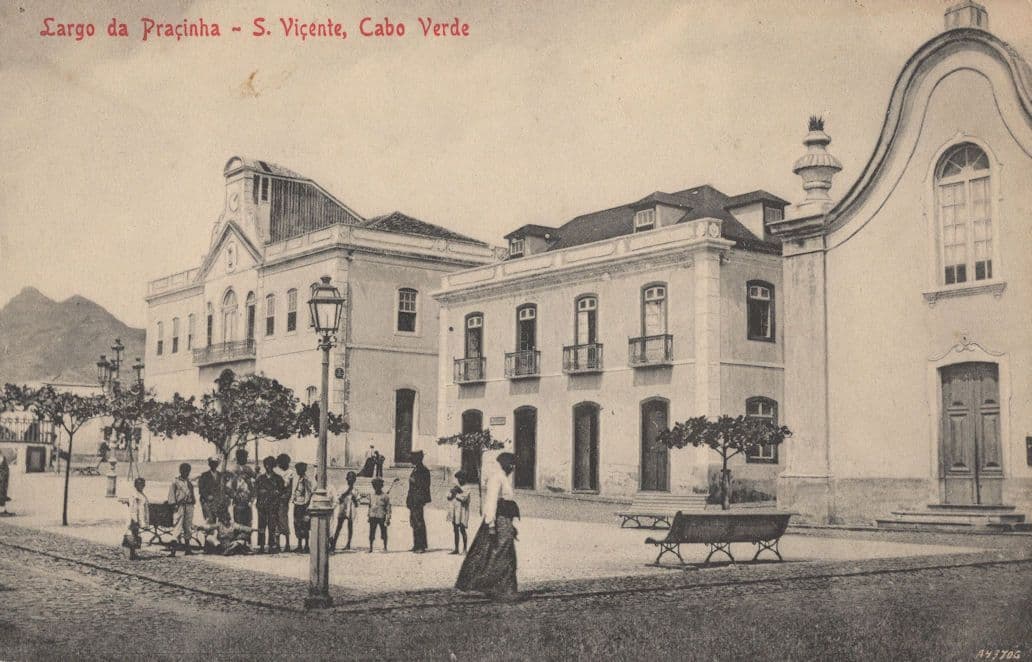 Largo da Pracinha S. Vicente Cabo Verde Africa Old Postcard