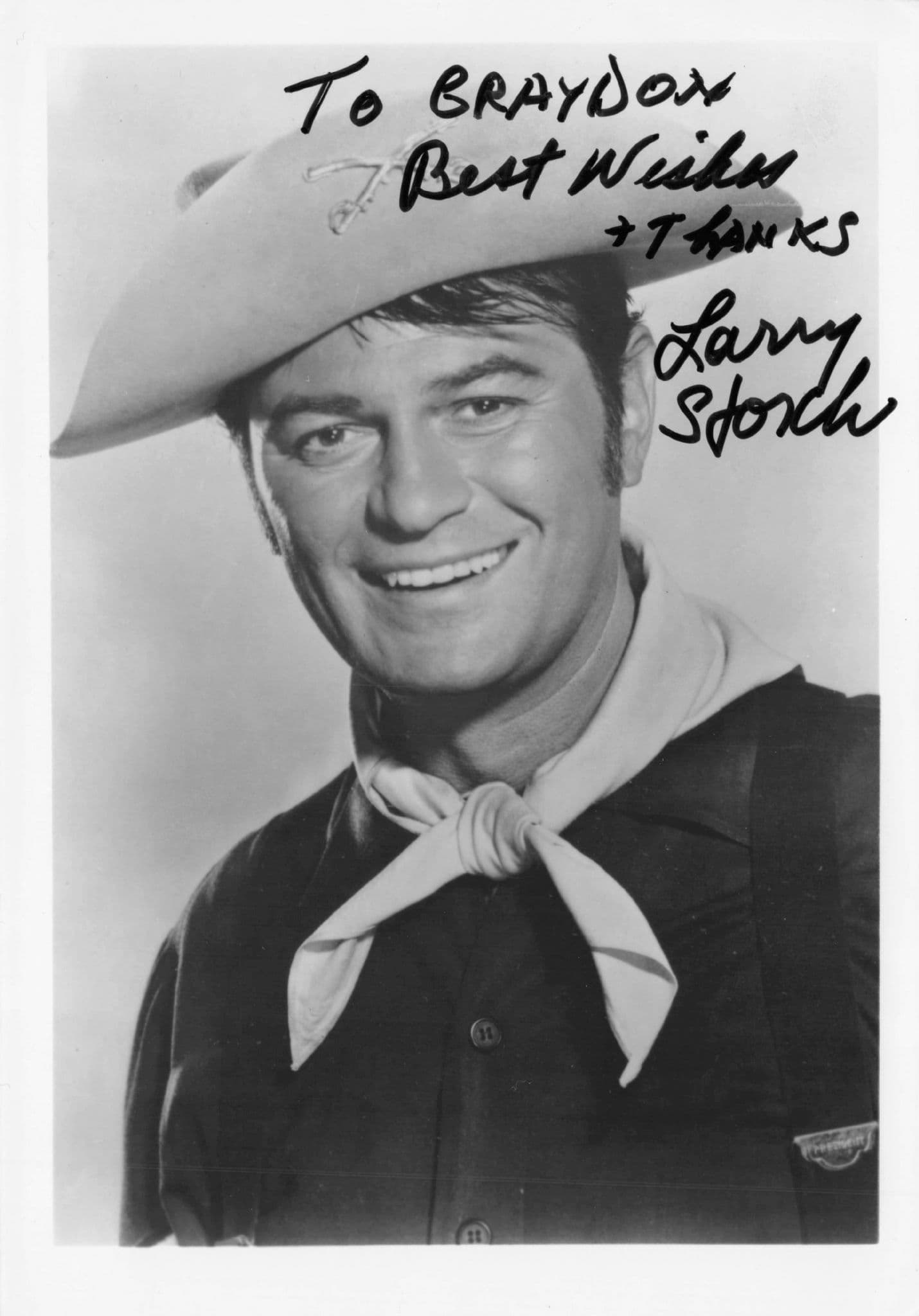 Larry Storch Cowboy Actor Mr Whoopee Large Hand Signed Photo