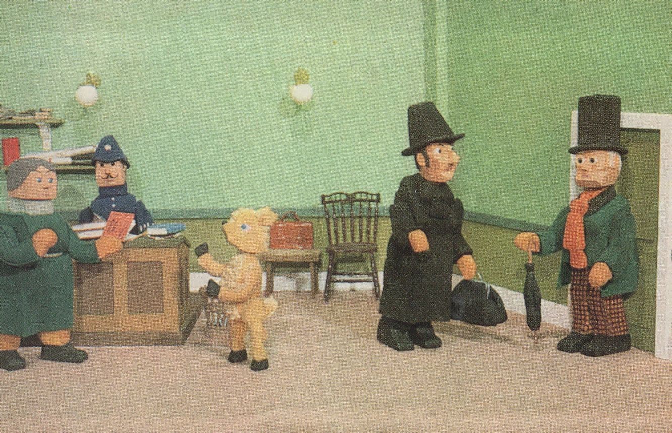 Larry The Lamb In Toytown BBC Police Station 1970s Postcard